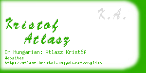 kristof atlasz business card