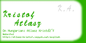 kristof atlasz business card